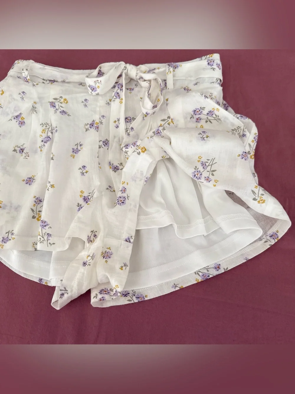 LA Hearts PacSun Ditsy Floral Cotton Tie Waist Lined Shorts Pockets Size S
